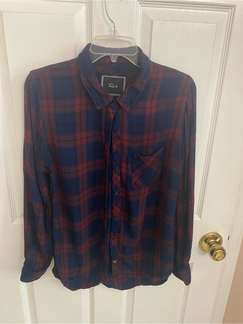 Rails Women's Plaid Button-Front Shirt - Navy & Burgundy